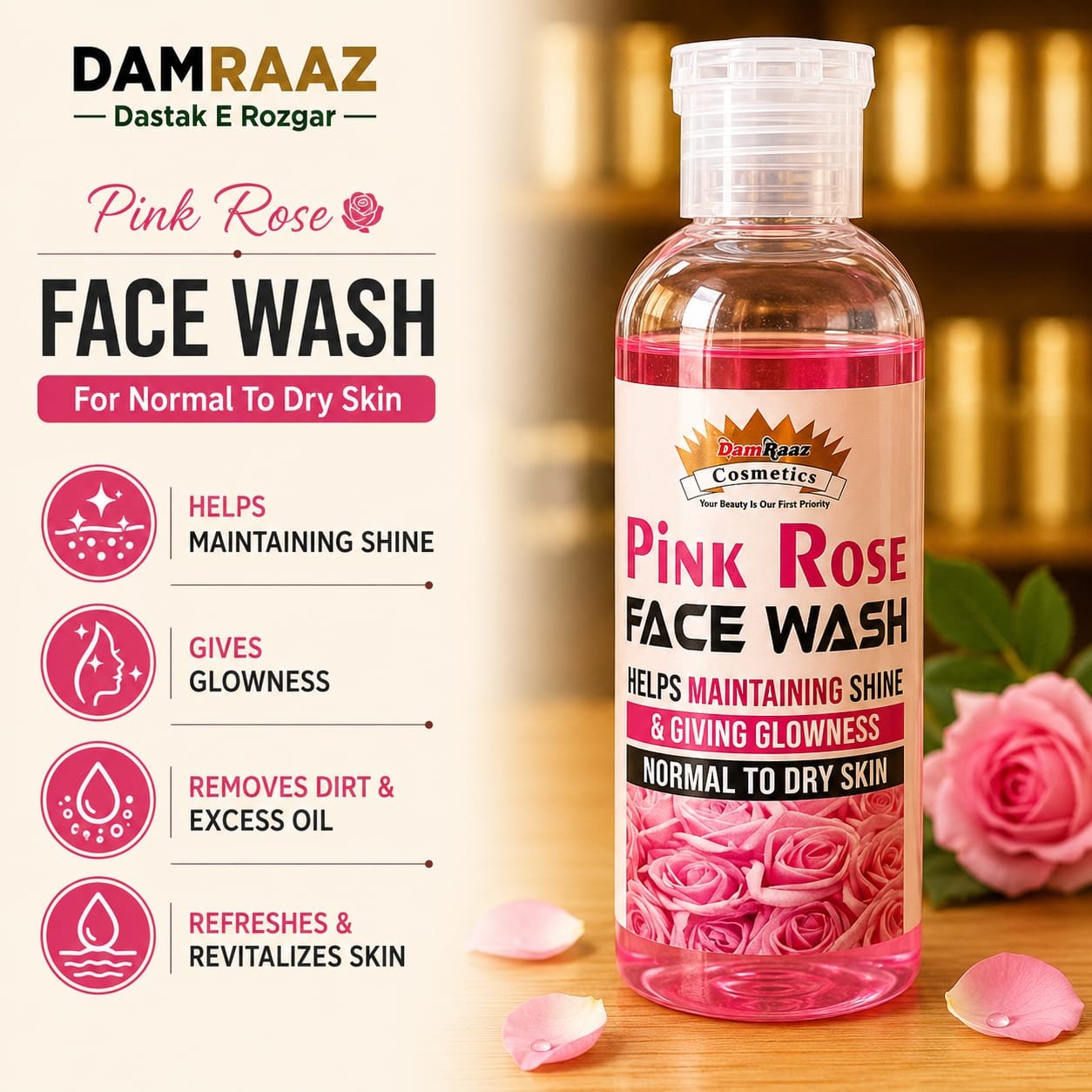 Pink Rose Face Wash
