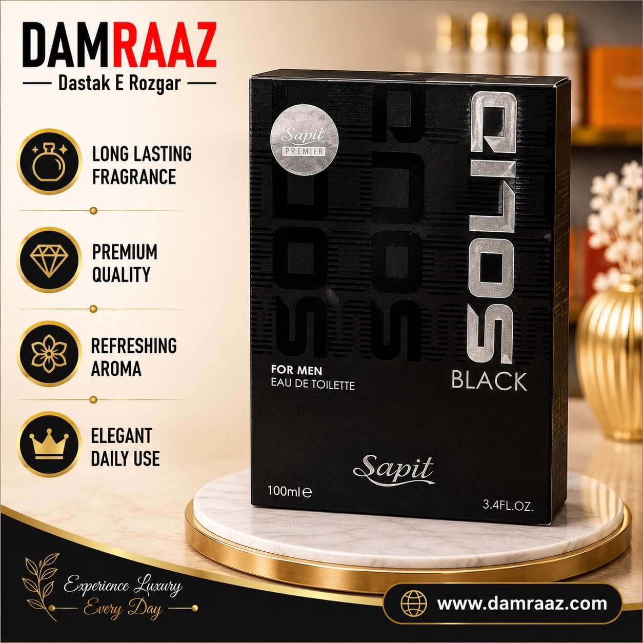 Sapil Solid Black Eau De Toilette 100ml
