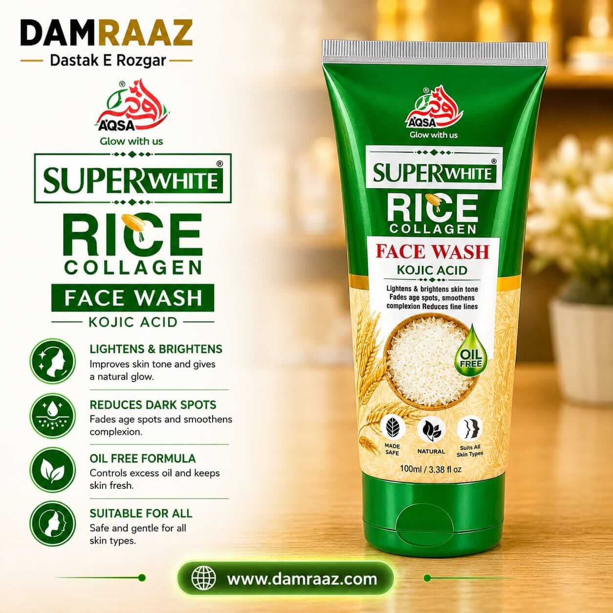 Super White Rice Collagen Face Wash