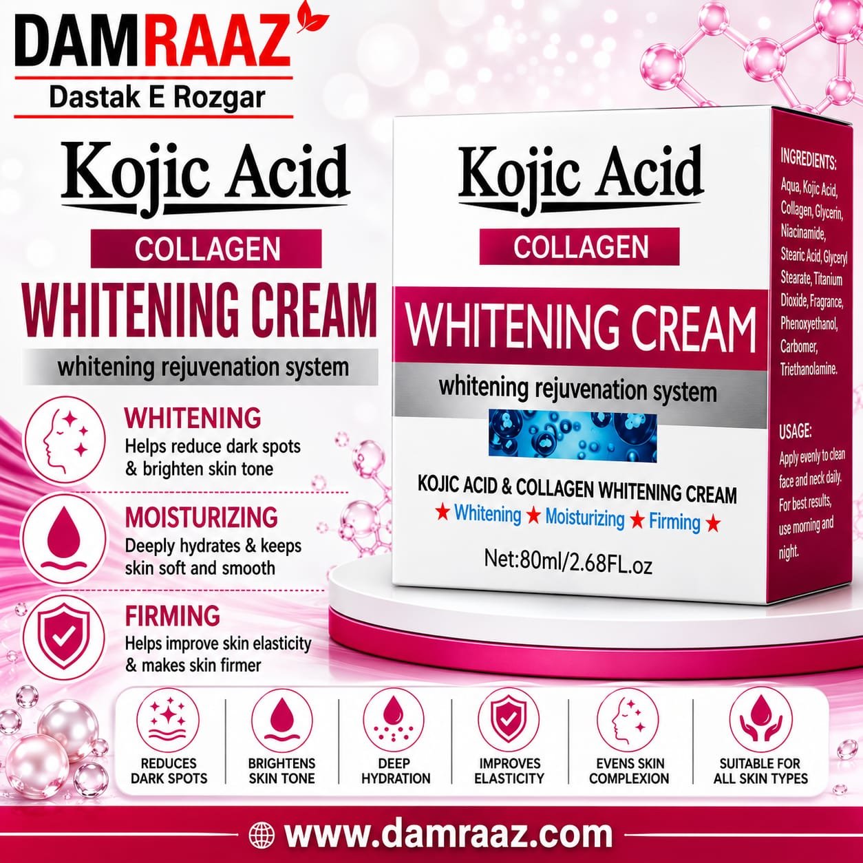 Kojic Acid Collagen Whitening Cream