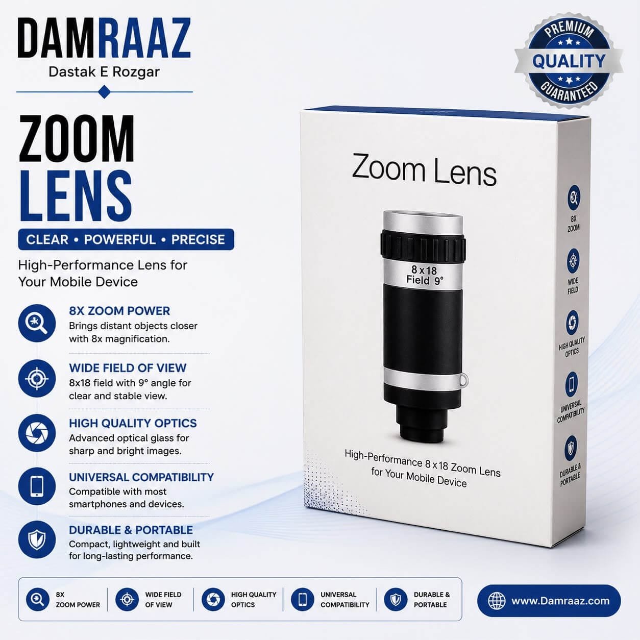 8x18 Mobile Zoom Lens – High Performance Camera Lens