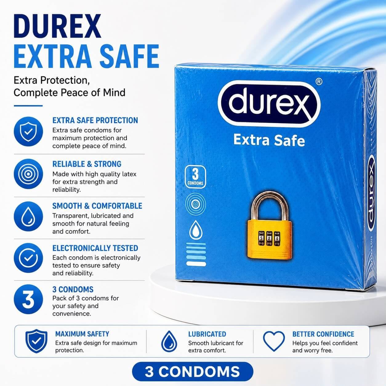Durex Extra Safe Condoms (3 Condoms)