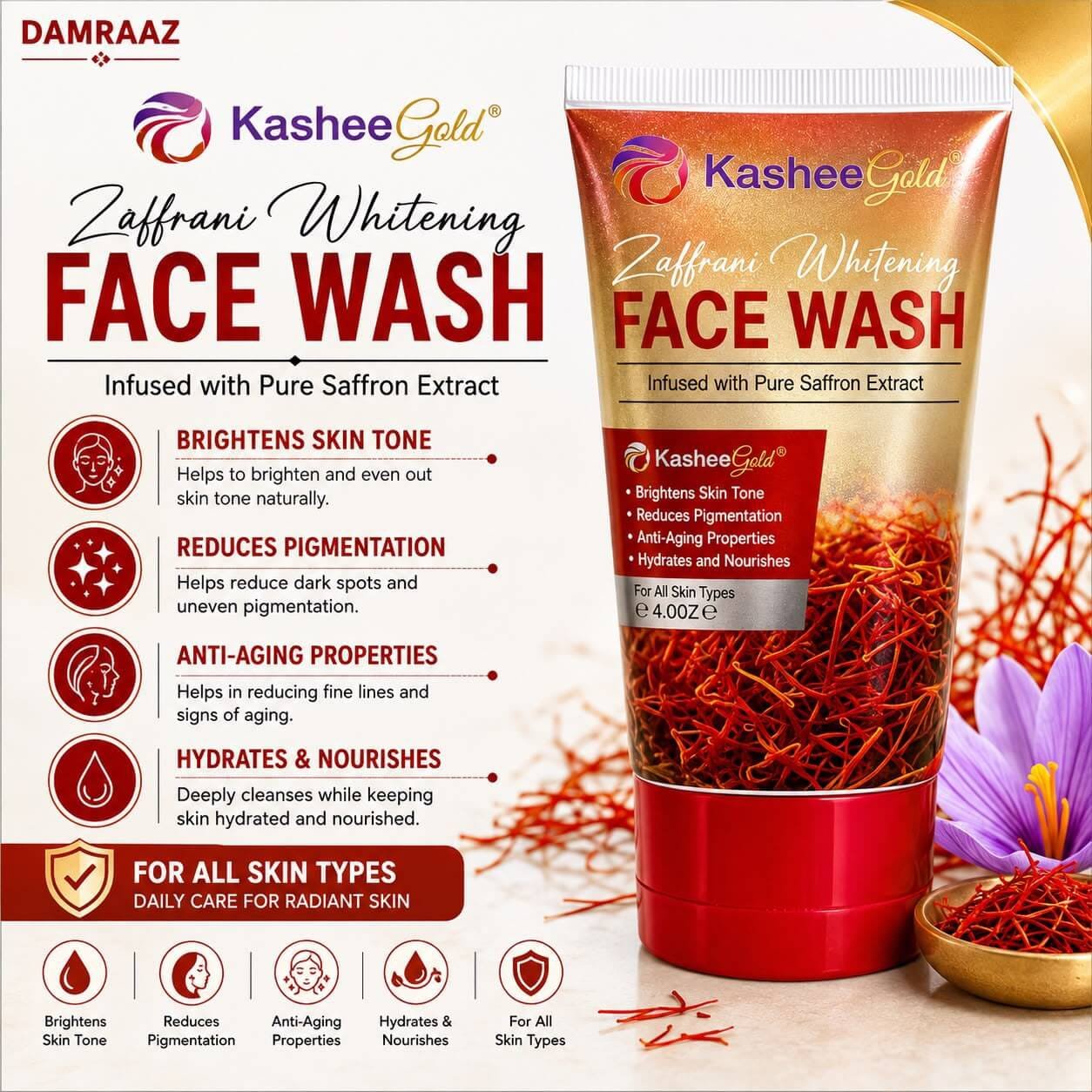 KasheeGold Zaffrani Whitening Face Wash