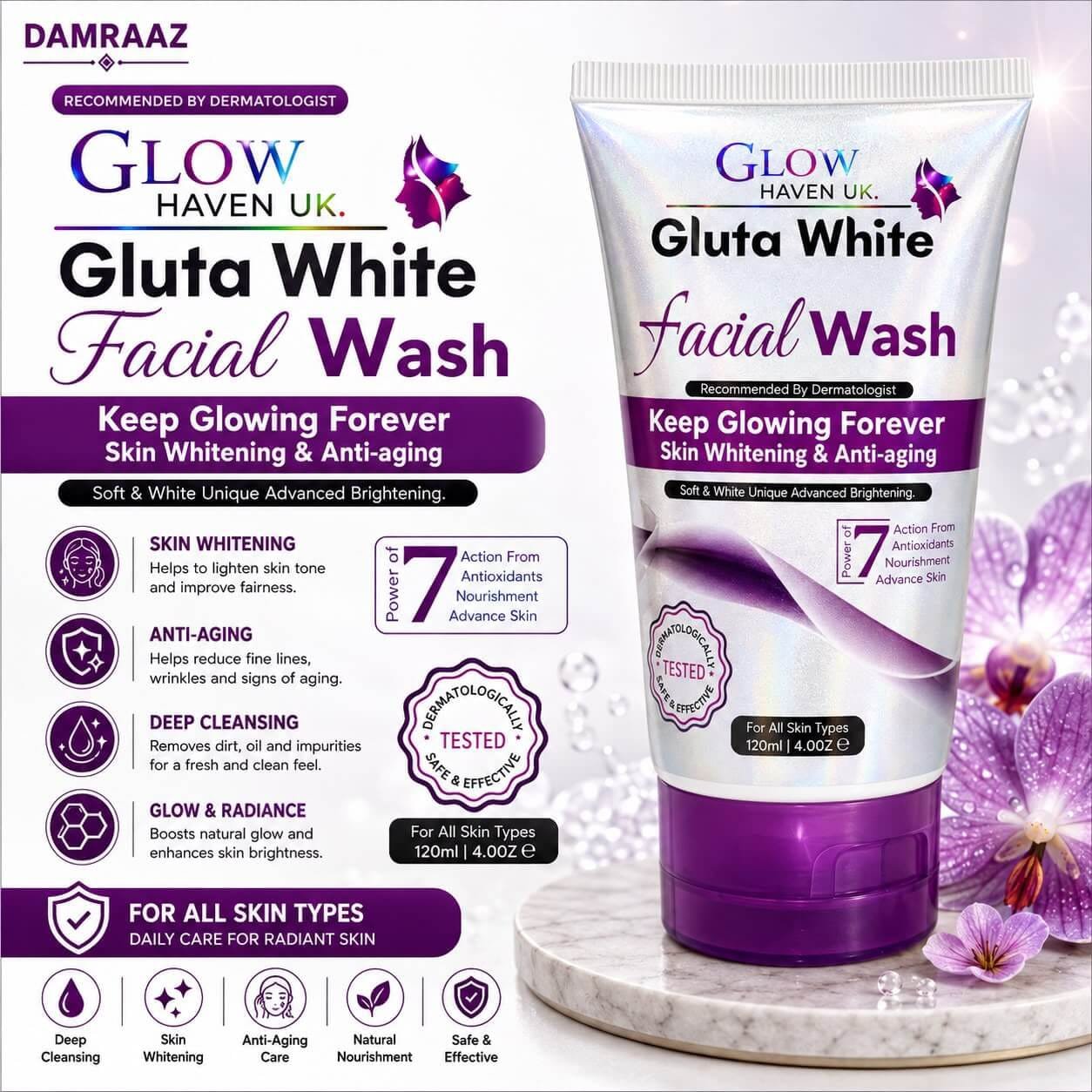 Glow Haven UK Gluta White Facial Wash