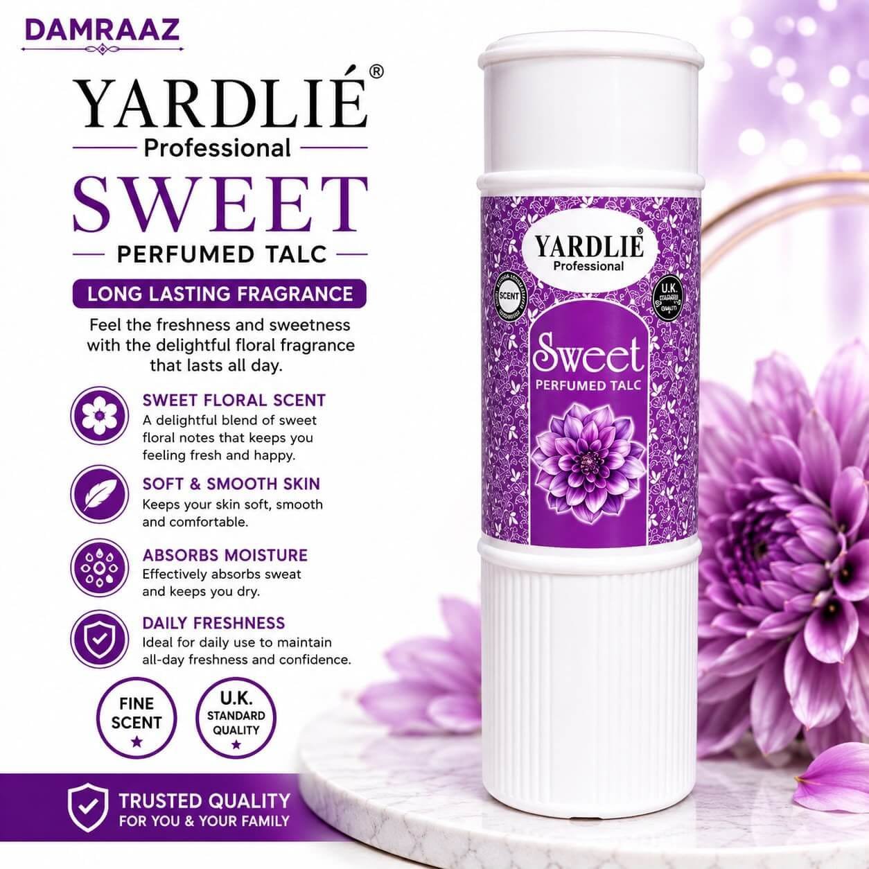 Yardlie Professional Sweet Perfumed Talc
