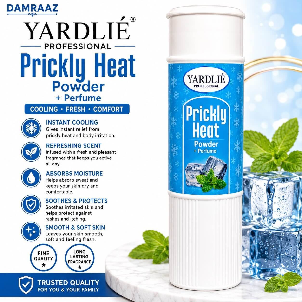 Yardlie Professional Prickly Heat Powder + Perfume